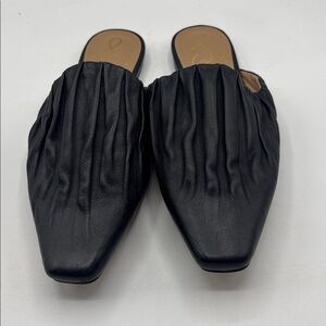 Sam Edelman Women’s Black Leather Slip On Backless Loafers Size 7.5